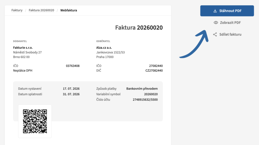 Jak sdílet fakturu