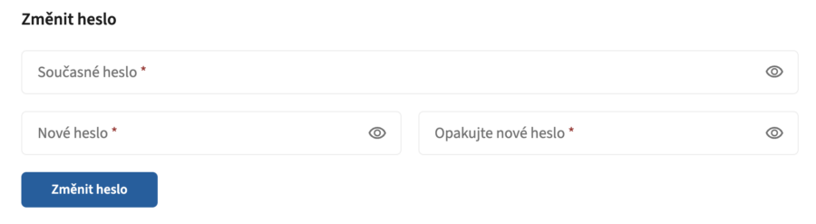 Změna hesla do aplikace