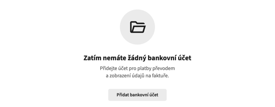 Přidat nový bankovní účet